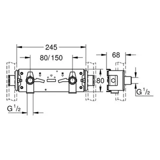 Grohe Halterung Rapid Pro 39044 für Aufputz-Armaturen Breite 245mm – Bild 2