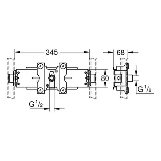 Grohe Halterung Rapid Pro 39060 für AP-Armatur/Einzelzapfstelle Breite 345mm – Bild 2