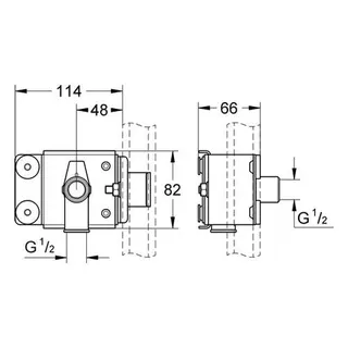 Grohe Halterung Rapid Pro 39065 für AP-Armatur einseitig befestigt – Bild 2