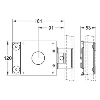 Grohe Halterung Rapid Pro 39066 für UP-Seitenbrausen einseitig befestigt – Bild 2