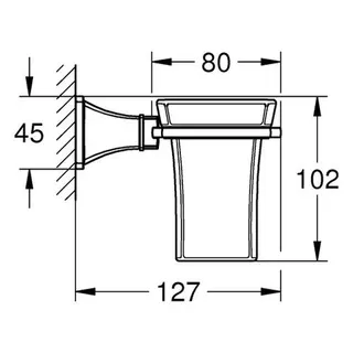 Grohe Halter Grandera 40626 mit Keramik- Mundspülglas weiß/chrom/gold – Bild 2