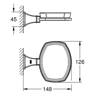 Grohe Halter Grandera 40628 mit Keramik- Seifenschale weiß/chrom/gold – Bild 2