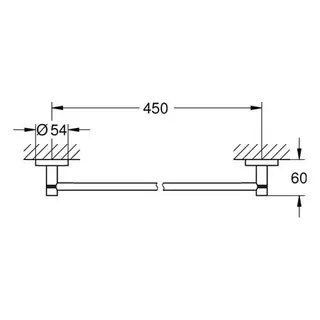 Grohe Badetuchhalter Essentials 40688 450mm nickel – Bild 2