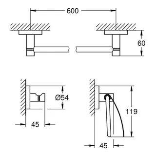 Grohe Bad-Set 3 in 1 Essentials 40775 supersteel – Bild 2