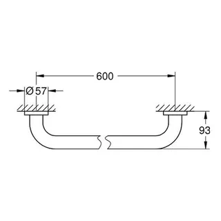 Grohe Wannengriff Essentials 40794 600mm Metall supersteel – Bild 2