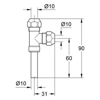 Grohe WAS-T-Abzweigstück 41007 DN10 für Eckventile chrom – Bild 2