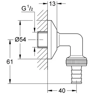 Grohe WAS-Schlauchanschlußbogen 41125 DN15 für Unterputzmontage chrom – Bild 2