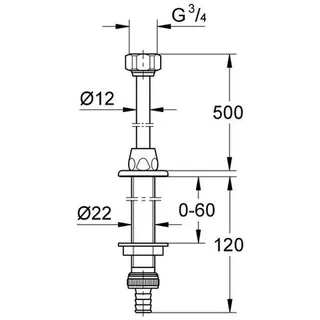Grohe WAS-Spülendurchführung DN15 bis 70mm verstellbar chrom – Bild 2