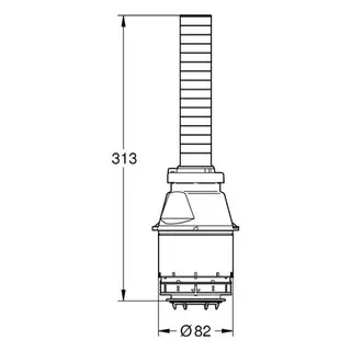Grohe Servo Ablaufventil 43486 komplett unterbrechbar für Wandeinbau – Bild 2