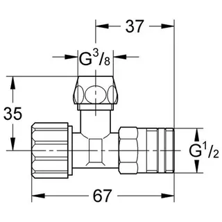 Grohe Eckventil 43821 komplett für Wandeinbau-Spülkasten – Bild 2