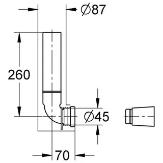 Grohe Wandeinbau-Spülrohr 43908 komplett zu Wandeinbau-Spülkasten 280mm lang – Bild 2
