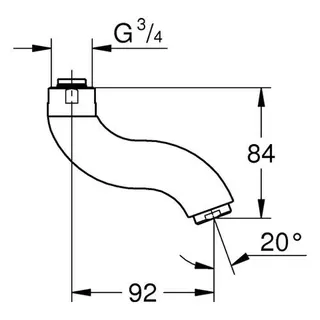 Grohe Auslauf kurz 43957 90 mm chrom – Bild 2