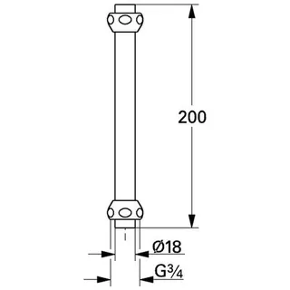 Grohe Verlängerungsrohr 45058 18x200 chrom – Bild 2