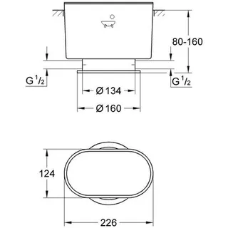 Grohe Atrio Rohbauset für Stand-alone Wannenbatterie Bodenmontage – Bild 2