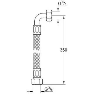 Grohe Druckschlauch 45704 3/8"x3/8" L: 300mm flexibel f. Mehrlochkombination – Bild 2