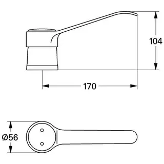 Grohe Hebel 46093 170mm f. Eurodisc Spezial seitlich chrom – Bild 2