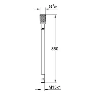 Grohe Brauseschlauch 46104 für Einhandmischer mit herausziehbarer Brause 860mm – Bild 2