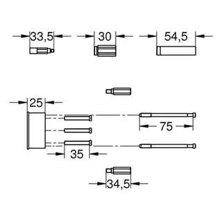 Grohe Verlängerungsset 46191 für 33961 25 mm DN15 chrom – Bild 2