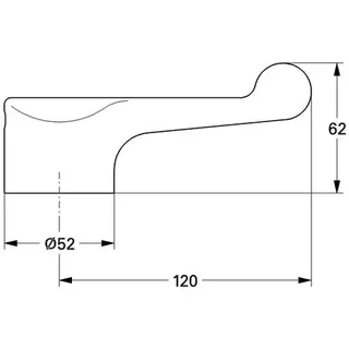 Grohe Hebel 46279 L:120mm f.Euroeco Spezial Waschtischbatt. chrom – Bild 2