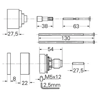 Grohe Verlängerungsset Automatic 2000 47172 f.Gr.o.Spartaste 1/2" 27,5mm chrom – Bild 2