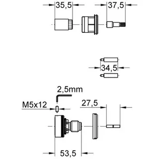 Grohe Verlängerung Tenso/Atrio 47367 für Thermostat Brause UP 27,5mm – Bild 2