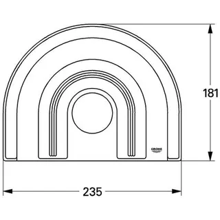 Grohe Rosette Chiara 47459 B:235 H:181 f.EHM Fertigset Brause chrom/mattchrom – Bild 2