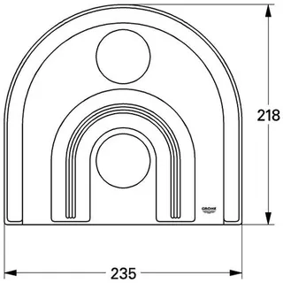 Grohe Rosette 47463 f.Chiara Thermostat Fertigmontageset 235x218 chrom/mattchrom – Bild 2