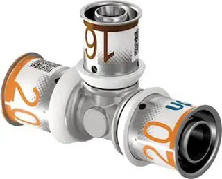 Uponor S-Press T-Stück, Messing, reduziert