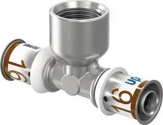 Uponor S-Press T-Stück mit Innengewinde, Messing