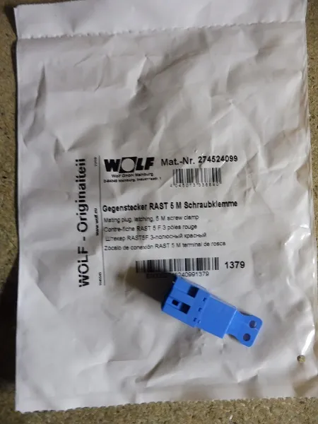 Wolf Gegenstecker RAST5F 3polig rot für WRS-System BM-2