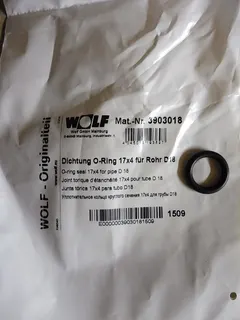 Wolf Dichtung O-Ring 17x4 Rohr D18 für CGB-2