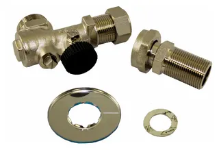 Wolf Eckwartungshahn 3/4" m. KFE-Hahn für Unterputzinstallation, verchromt