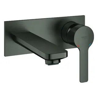 Grohe Lineare 2-Loch Waschtisch-Fertigset (hard graphite gebürstet)