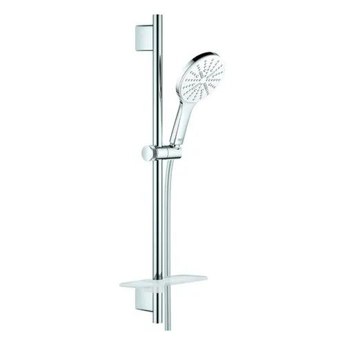 Grohe Rainshower 130 Brauseset mit 600 mm Stange, 9,5l/min (moon white/chrom)
