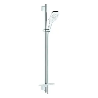 Grohe Rainshower SmartActive 130 Cube Brauseset mit 900 mm Stange & Ablage (moon white/chrom)