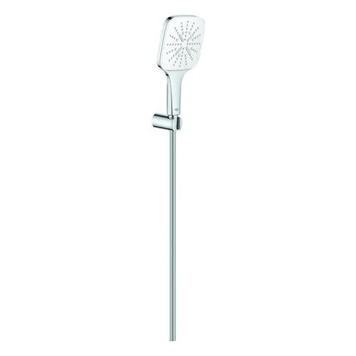 Grohe Rainshower SmartActive 130 Cube Brauseset mit Wandhalter, 9,5l/min (moon white/chrom)