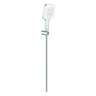 Grohe Rainshower SmartActive 130 Cube Brauseset mit Wandhalter, 9,5l/min (moon white/chrom)