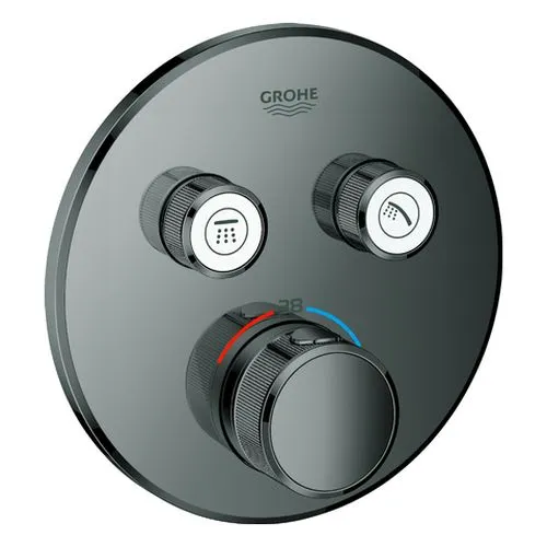 Grohe Grohtherm SmartControl Thermostat-Fertigset mit 2 Absperrventilen (hard graphite)