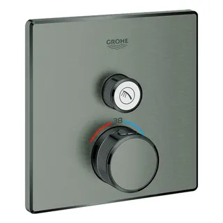 Grohe Grohtherm SmartControl Thermostat-Fertigset mit 1 Absperrventil (hard graphite gebürstet)