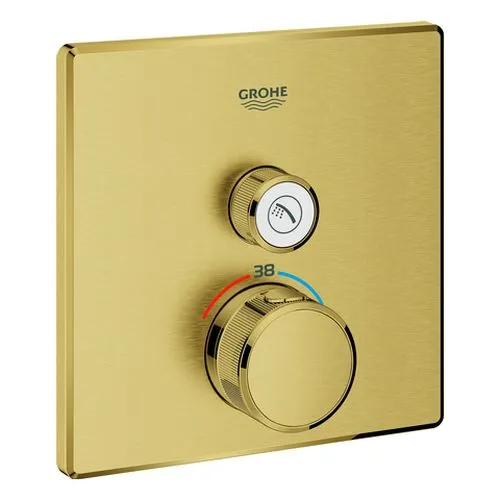 Grohe Grohtherm SmartControl Thermostat-Fertigset mit 1 Absperrventil (cool sunrise gebürstet)