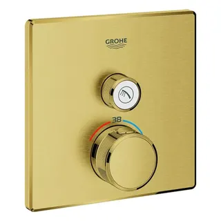 Grohe Grohtherm SmartControl Thermostat-Fertigset mit 1 Absperrventil (cool sunrise gebürstet)