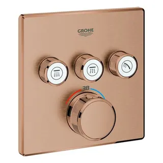 Grohe Grohtherm SmartControl Thermostat-Fertigset mit 3 Absperrventilen (warm sunset gebürstet)