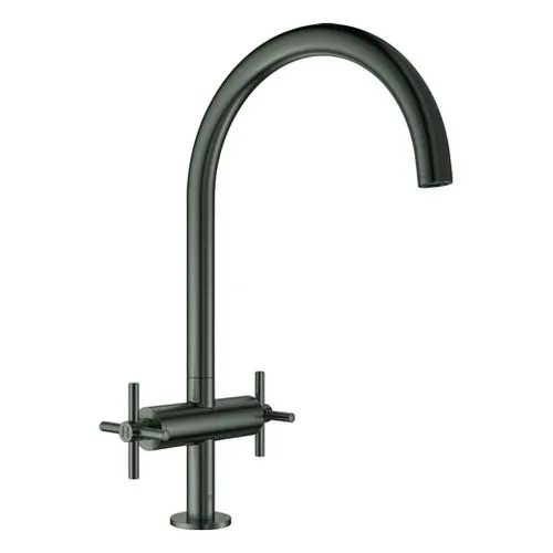 Grohe Atrio 2-Griff-Spültischmischer mit C-Auslauf (hard graphite gebürstet)
