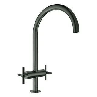 Grohe Atrio 2-Griff-Spültischmischer mit C-Auslauf (hard graphite gebürstet)