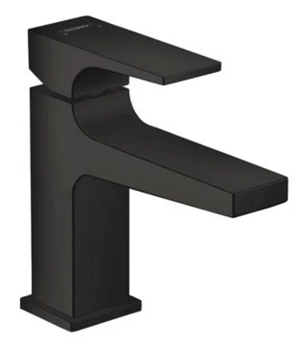 Hansgrohe Metropol Waschtischmischer 100 mit Push-Open-Ventil (mattschwarz)