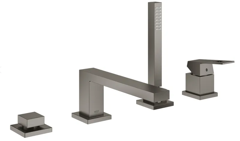 Grohe Eurocube 4-Loch einhand Wannenkombination (hard graphit gebürstet)
