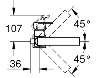 Grohe Eurocube Einhand-Waschtischbatterie, DN 15 (hard graphite gebürstet) – Bild 3