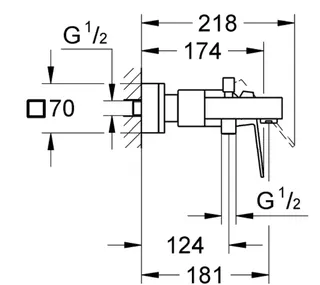 Grohe Eurocube Badearmatur, Aufputz (hardgraphite gebürstet) – Bild 2