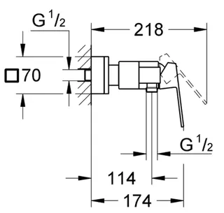 Grohe Eurocube Einhand-Brausebatterie, DN 15 (hard graphite gebürstet) – Bild 2