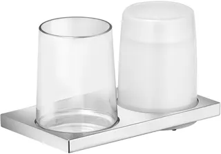 Keuco Doppelhalter EDITION 11 komplett Echtkristall-Glas/verchromt